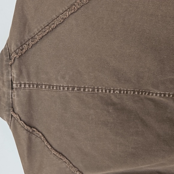 Free People Ruffle Hem Military Jacket- Olive Green -S - Picture 10 of 11